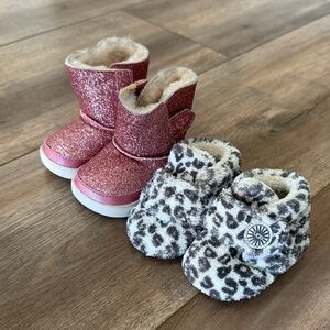 UGG Pink Glitter and Leopard Kids Boots